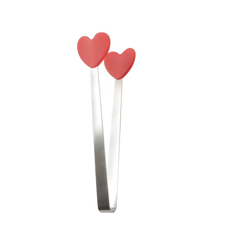 Kìm kẹp gắp đồ ăn cho bé bọc silicon tiện dụng đáng yêu Kẹp Gắp Đá Bằng silicone Và Thép Không Gỉ