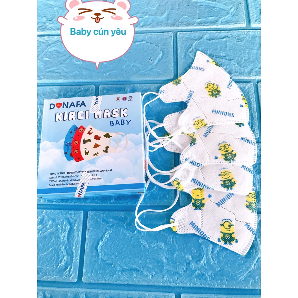 Khẩu trang 3D Donafa cho bé từ 4 tháng tuổi(hộp 10 cái)