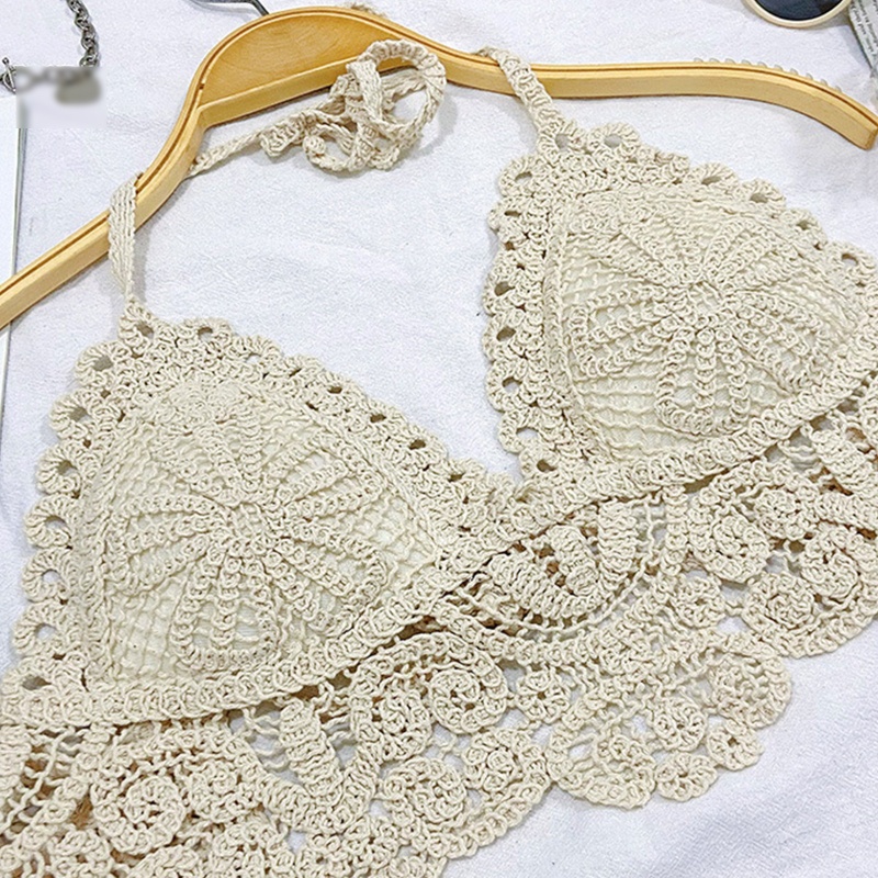 Áo Croptop Dệt Kim Hai Dây Họa Tiết Hoa Xinh Xắn Thời Trang Cho Nữ