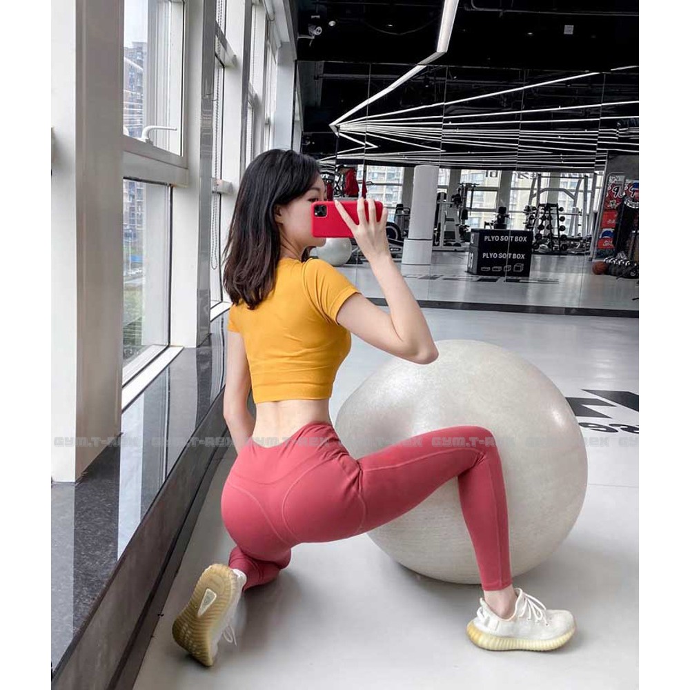 Áo croptop tập gym nữ MISSINE thun co dãn 4 chiều SP173, Áo thun thể thao nữ cộc tay - Gym Trex