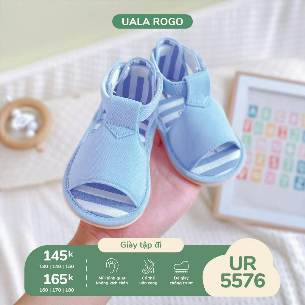 Giày tập đi chuẩn y khoa đế cao su non bé trai bé gái siêu mềm nhẹ chống trơn trượt sọc trơn che gót mới 5576