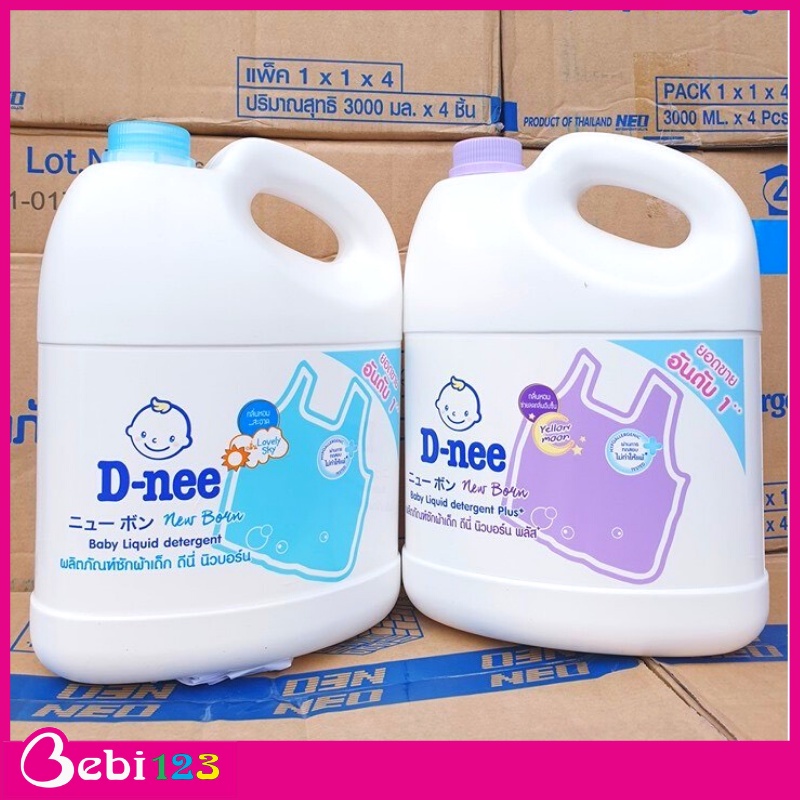 Chính Hãng Nước giặt xả quần áo em bé Dnee Can 3000ml