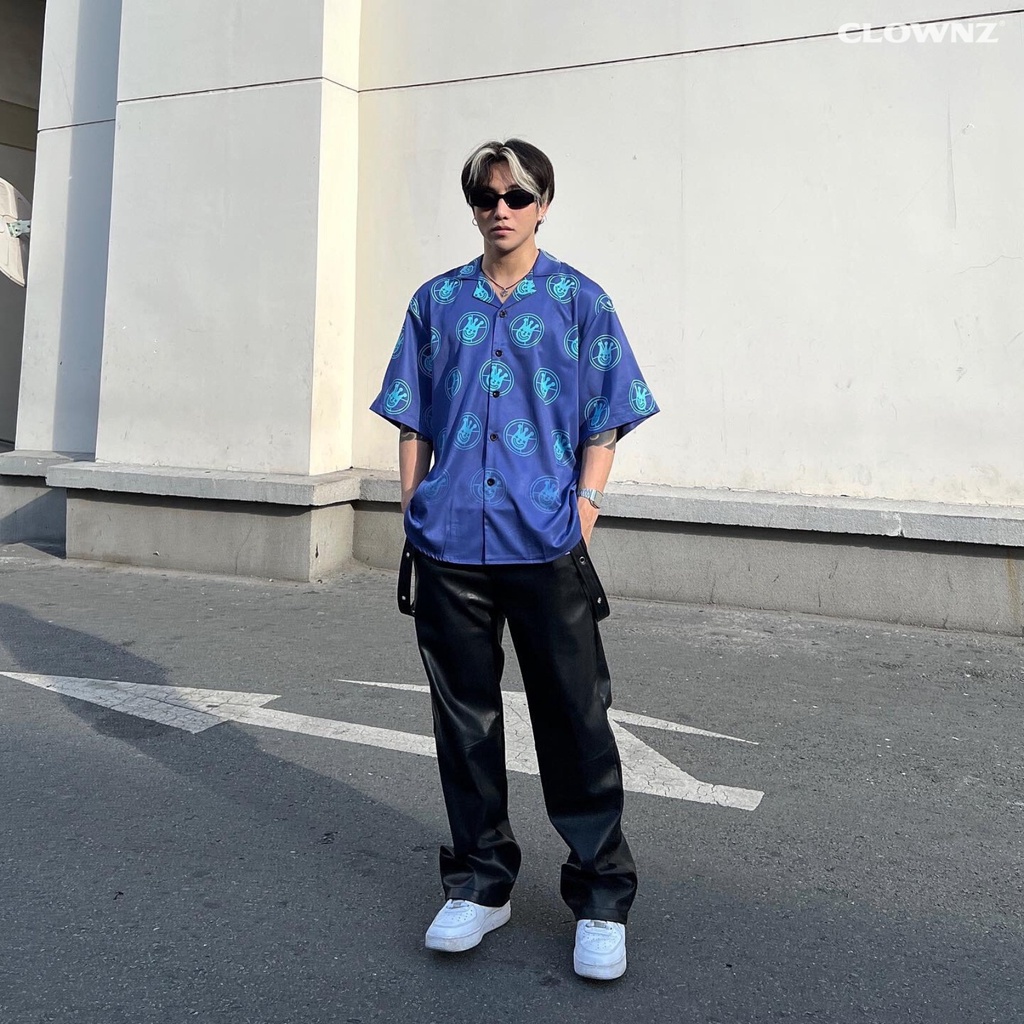 Áo sơ mi ngắn tay local brand ClownZ Ombre Headshot họa tiết da báo unisex nam nữ form rộng
