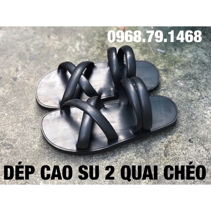 Dép Cao Su Bác Hồ 2 Quai Chéo Khe Sanh - Mẫu Truyền Thống