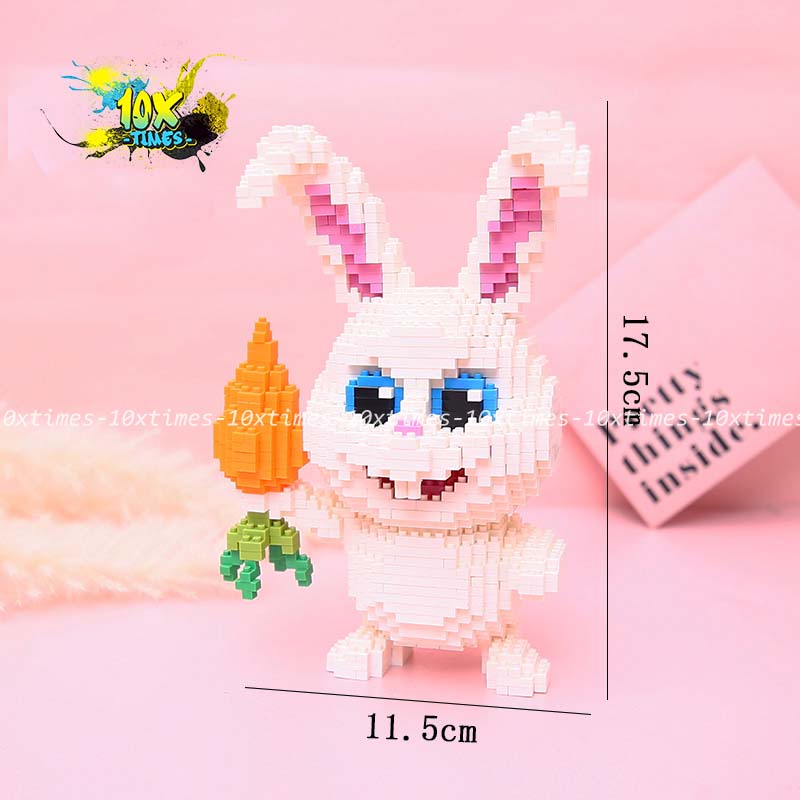 (17-30cm) đồ chơi lắp ráp 3d thỏ Snowball trắng dễ thương quà tặng sinh nhật trẻ em, quà tặng bạn trai bạn gái 10xtimes