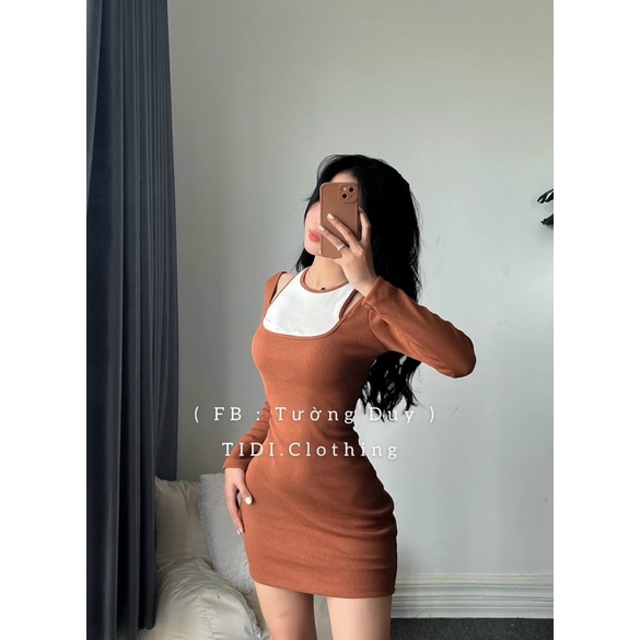 Đầm Body Cổ Yếm Phối Hot Trend