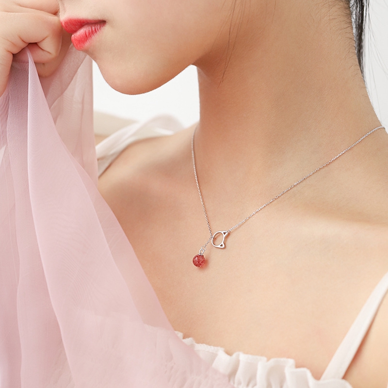 925 sterling silver cat-shaped necklace with lovely stones