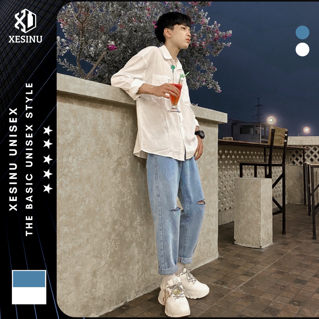 Quần Baggy Nam, Jeans Baggy Rách Gối