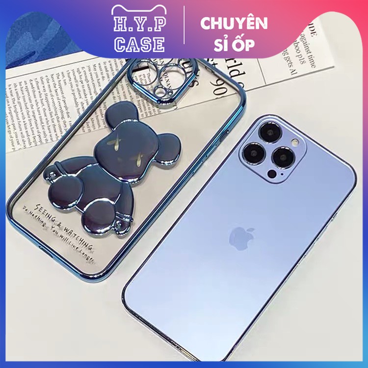 Ốp Lưng Iphone KAWS Bóng Nổi 3D Viền Si Chống Bẩn Cạnh Vuông Màu Blue (02) | BigBuy360 - bigbuy360.vn