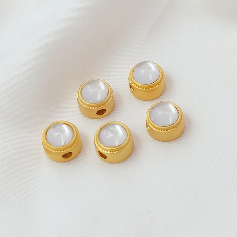 Noventory, Làm Ơn Không Mua DIY Chuỗi Hạt Tròn Khảm Đá Opal Vàng Cổ Điển