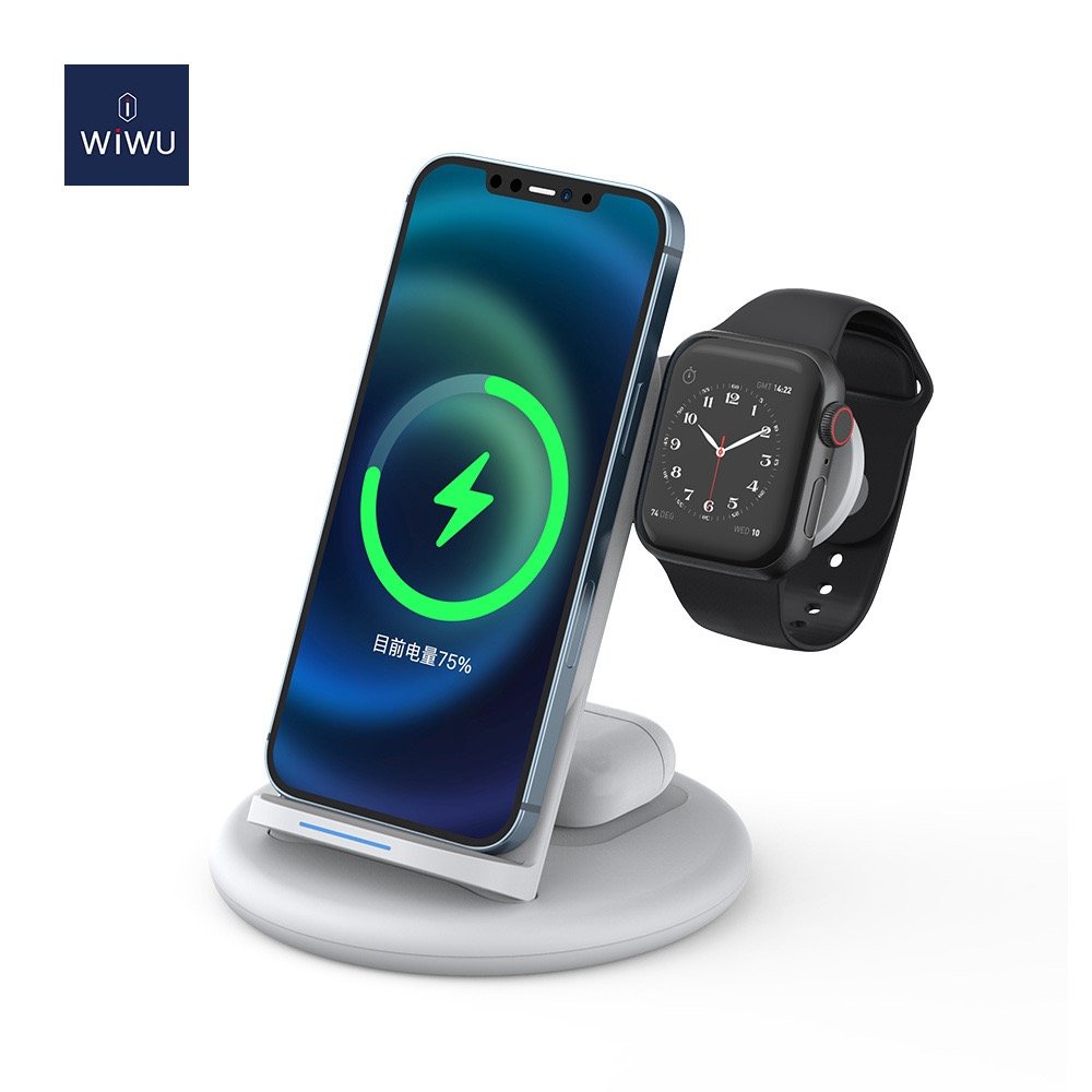 Wiwu Power Air 3in1 Wireless Charging Station Dock sạc không dây một lúc 3 thiết bị
