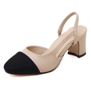 (ORDER) giày cao gót bít mũi hở gót quai sau BIG SIZE 34-43