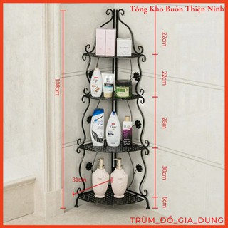 Kệ góc sắt đa năng 4 tầng hoa văn