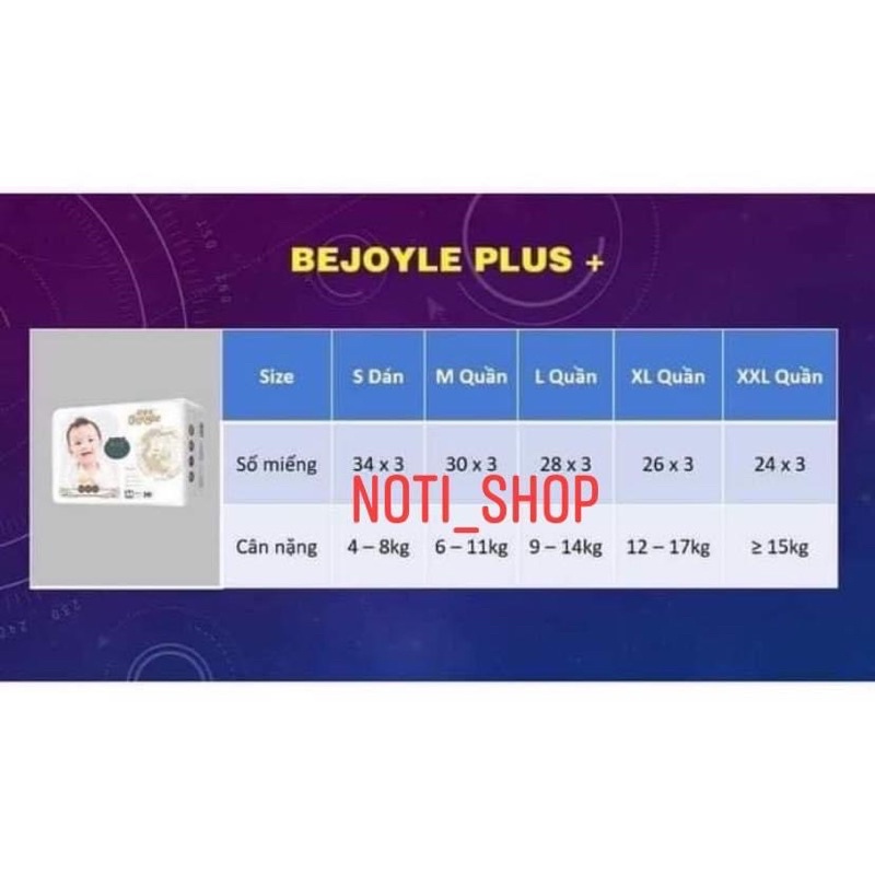 [HCM] Bỉm/Tã Bejoyie Plus Dán/Quần S102/M90/L84/XL78/XXL72