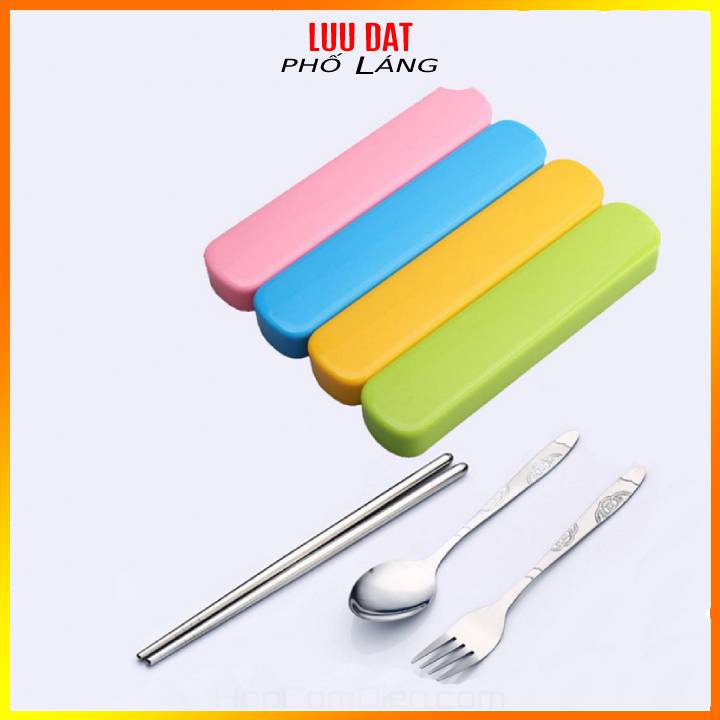 Bộ thìa đũa dĩa ăn cơm inox văn phòng