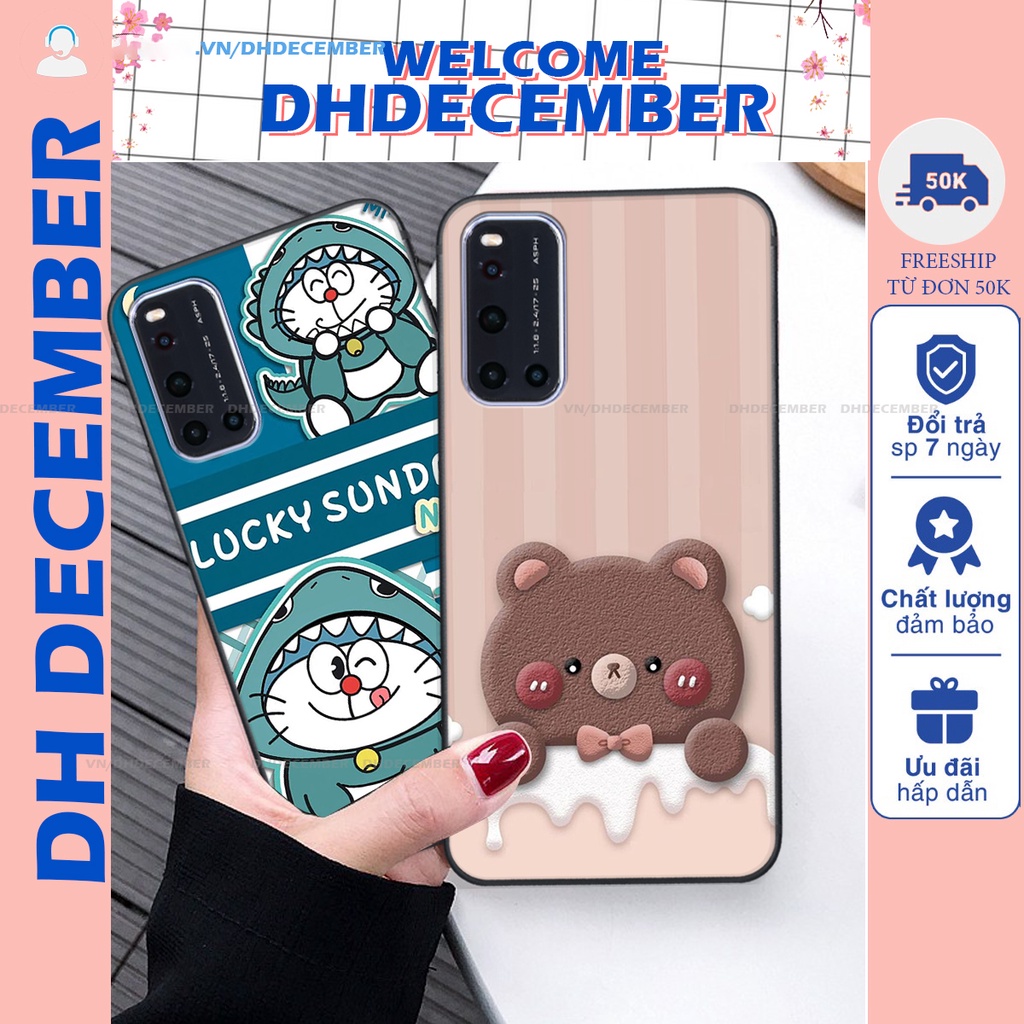 Ốp lưng Vivo V19 in hình gấu K@ws, gấu nâu, dor@emon RẺ- ĐẸP- BỀN