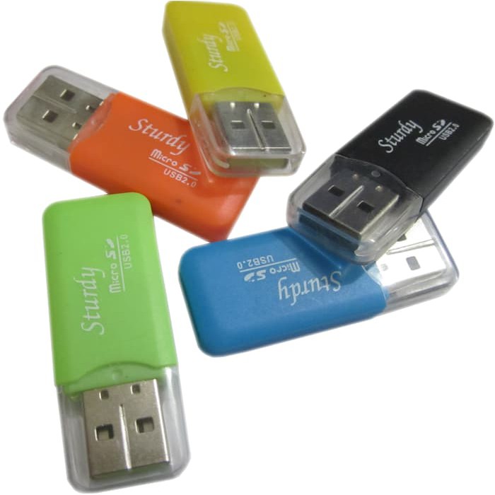 Đầu đọc thẻ nhớ Micro Sd vỏ nhựa usb 2.0, đầu lọc thẻ nhớ mini, reader card usb nhí nhiều màu