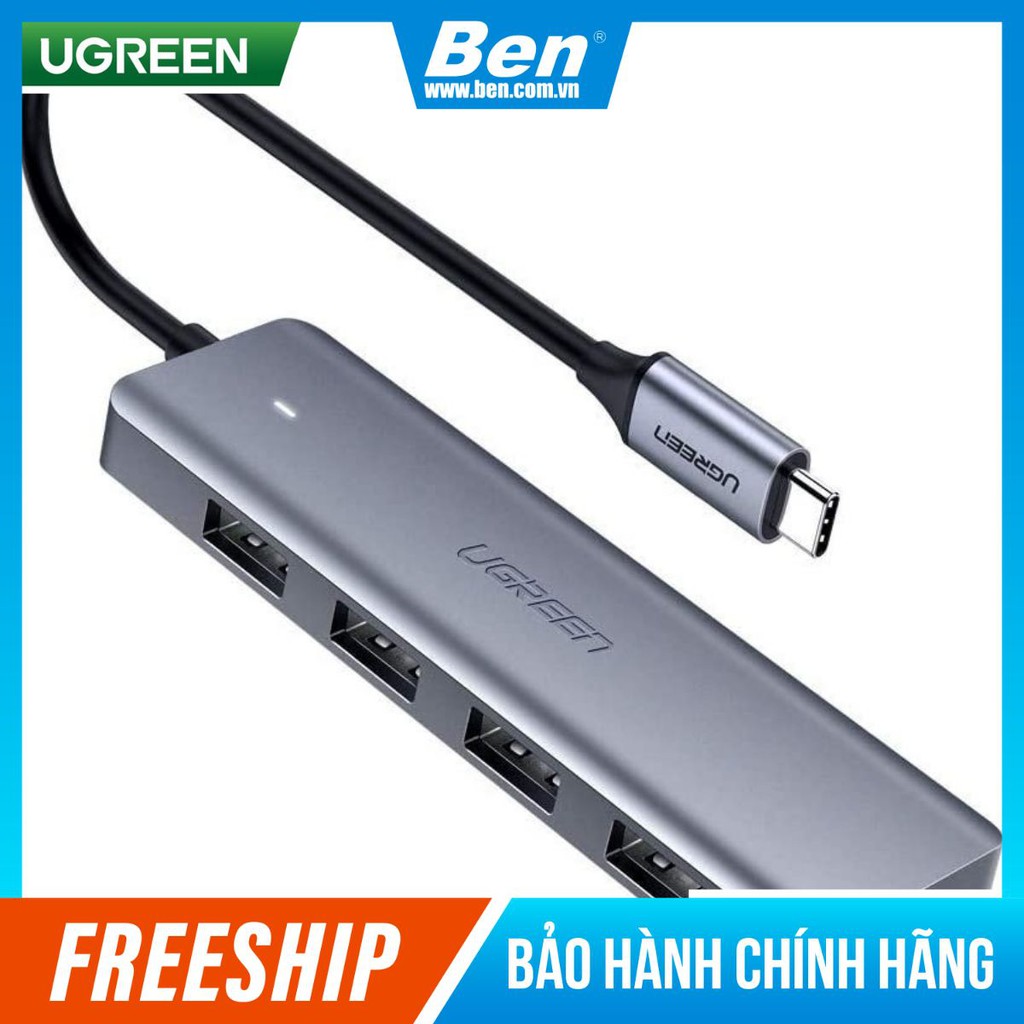 Hub USB type C sang 4 cổng USB 3.0 hỗ trợ cổng nguồn Micro USB 5V UGREEN CM219 CM136