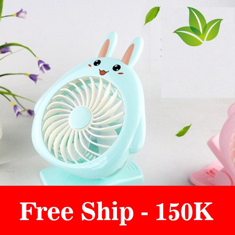 Freeship Quạt sạc mini kẹp bàn hình thú 18,5 x 10 x 21,5 cm