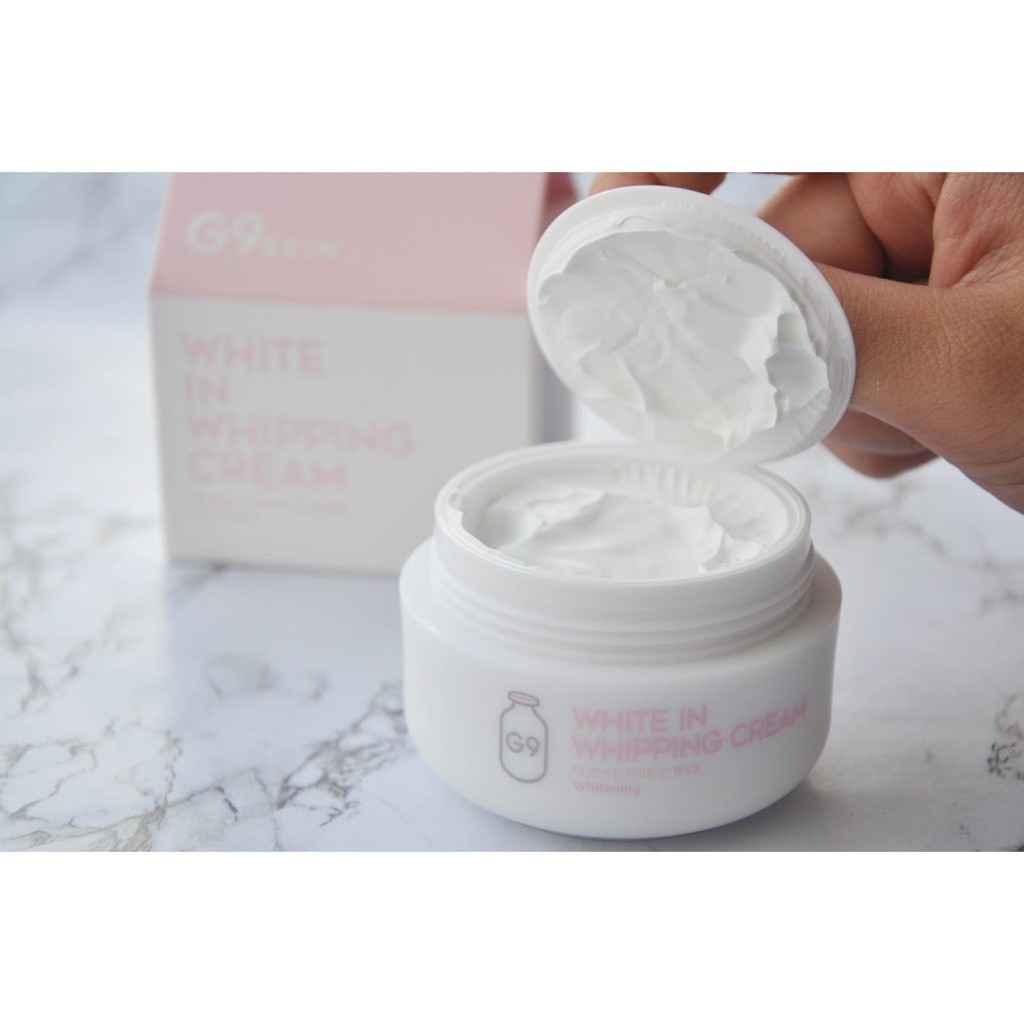 Kem Dưỡng Trắng Da Nâng Tone Ban Ngày G9-Skin White In Whipping Cream Hàn Quốc 50g Giúp Mờ Thâm Nám & Dưỡng Ẩm