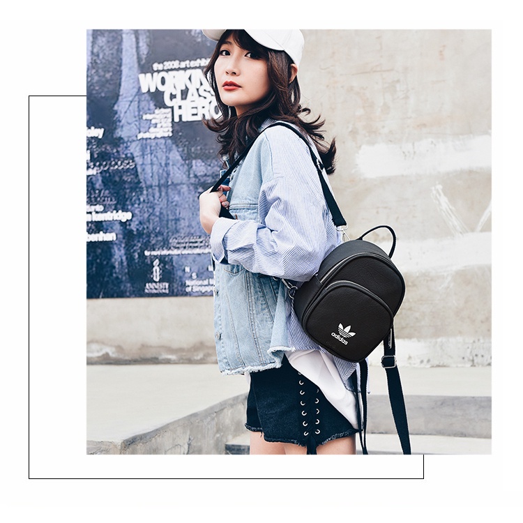 Ba Lô Da PU ADIDAS Chống Thấm Nước Thời Trang Cho Nữ