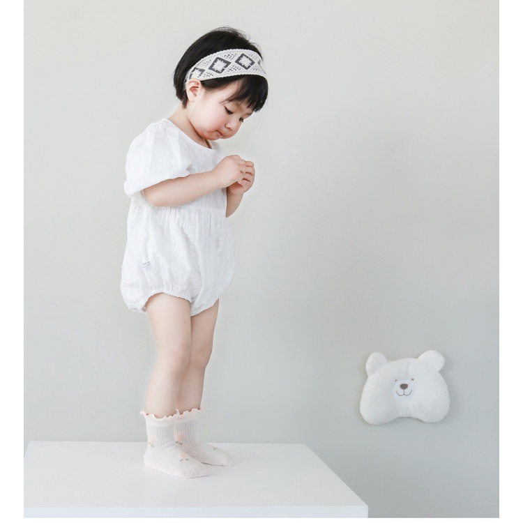 Tất/vớ lưới cổ bèo hoa văn cách điệu vintage phong cách Hàn Quốc cho bé gái chính hãng Nemo Baby