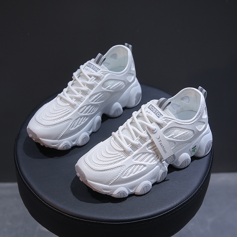Giày sneaker nữ mùa hè lưới thoáng khí vải cao cấp màu trắng siêu mát hot 2023 Top Shoes Size 36-40 (025)