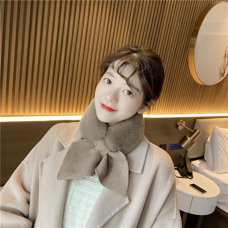 Khăn choàng lông giả giữ ấm kiểu Hàn Quốc dễ thương thời trang thu đông cho nữ