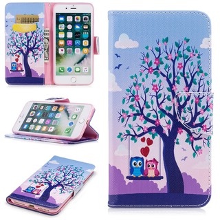 Casing iPhone 7/8/7 Plus/8 Plus beautiful painted leather phone case