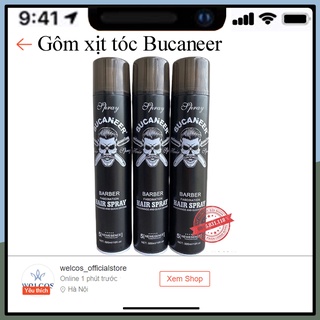 Gôm keo xịt giữ cứng nếp tóc Đầu Lâu BUCANEER | Giữ cứng nếp tóc lâu nhất