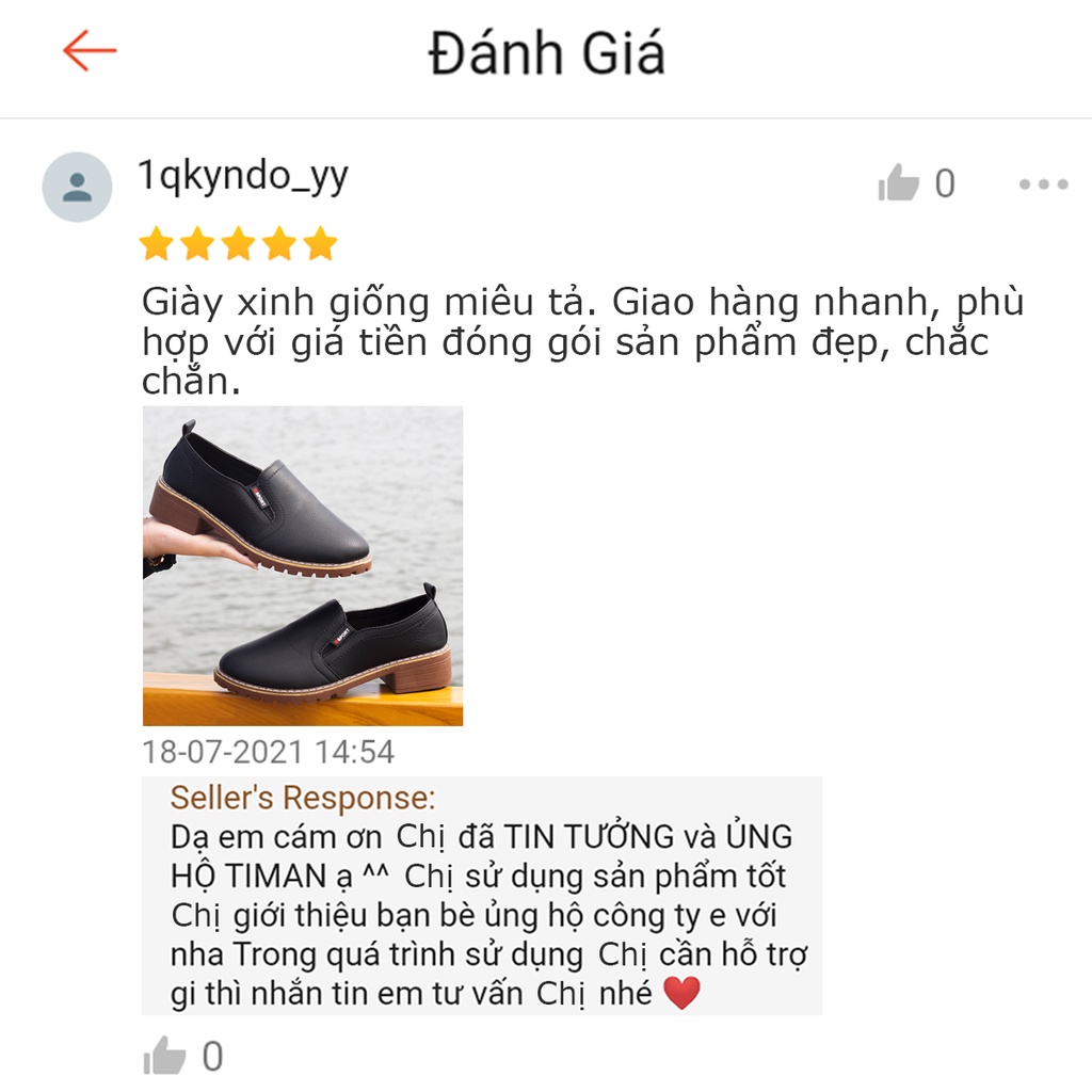 Giày lười nữ chất liệu da vải slip on kiểu mọi đế cao màu trắng độn đế bảo hành 1 năm ZA03 TIMAN