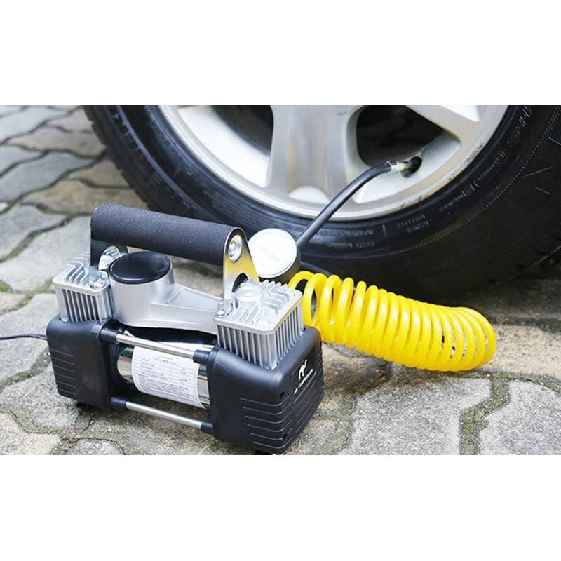 Máy bơm lốp ô tô 2 xylanh DC12V 150 PSI có màn hình hiển thị đồng hồ đo áp