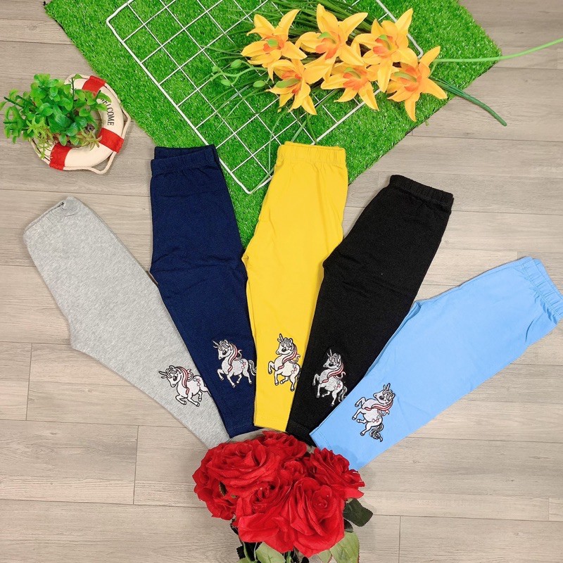 Quần Legging Bé Gái cotton xuất xịn co giãn 4 chiều từ 10-40kg