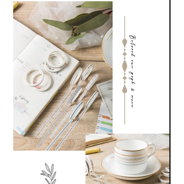 Bộ 10 Băng Keo Giấy Bạc Trang Trí Dễ Thương