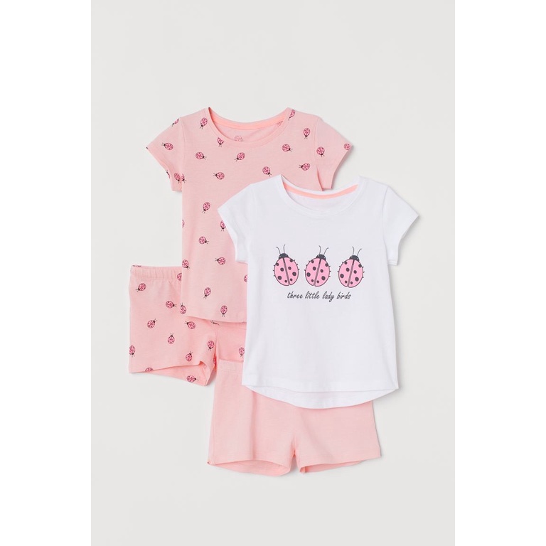 Bộ hè bé gái. Set 2 bộ cộc tay dư xịn chất cotton họa tiết Pony, Peppa, Minie BH26