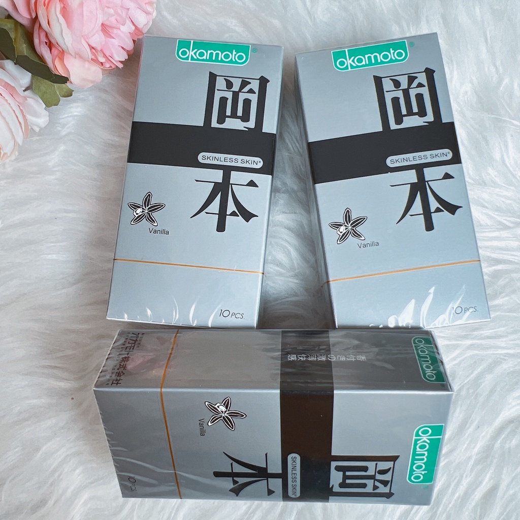 Bao Cao Su OKAMOTO SKINLESS VANILLA _10 bao_Bcs Okamoto siêu mỏng, sang sóng mềm mại lôi cuốn