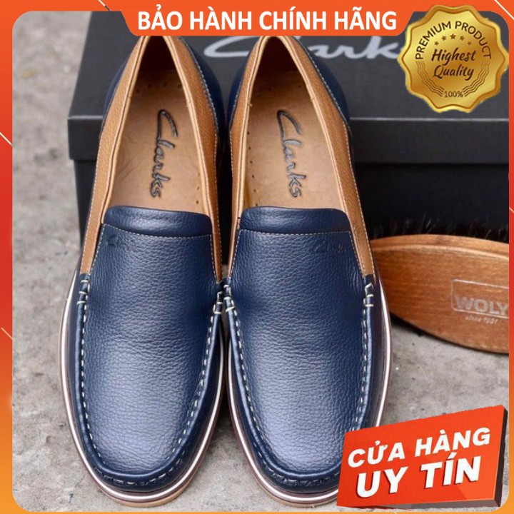 GIÀY LƯỜI DA BÒ CLARKS XANH MẪU MỚI 2021 SIÊU PHẨM FULLBOX NHẬP KHẨU