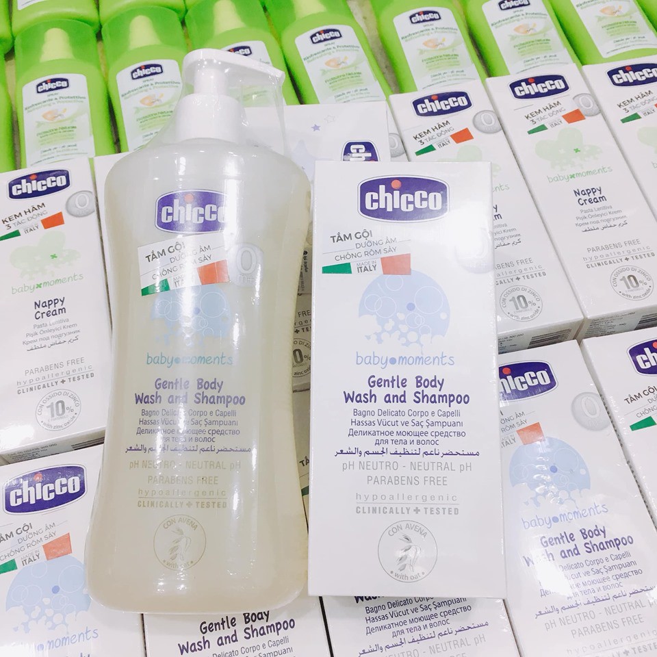 Chính Hãng, Có Tem Phân Phối - Sữa Tắm, Dầu Gội Chiết Xuất Hoa Cúc, Yến Mạch 0M+ Chicco 50ml 200ml 500ml