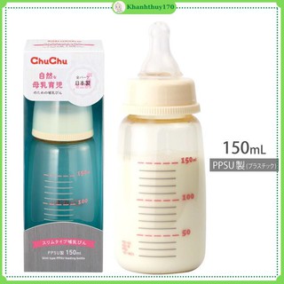 Bình sữa chống sặc ppsu cổ thường 240ml, 150ml chuchu baby