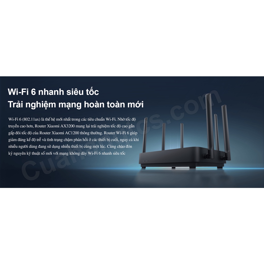 Bộ phát WiFi Xiaomi Mi Router AX3200, WiFi 6, Quốc Tế