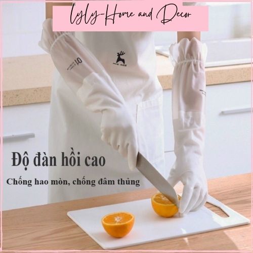 Găng tay rửa bát chén có chun siêu dai ôm sát tay