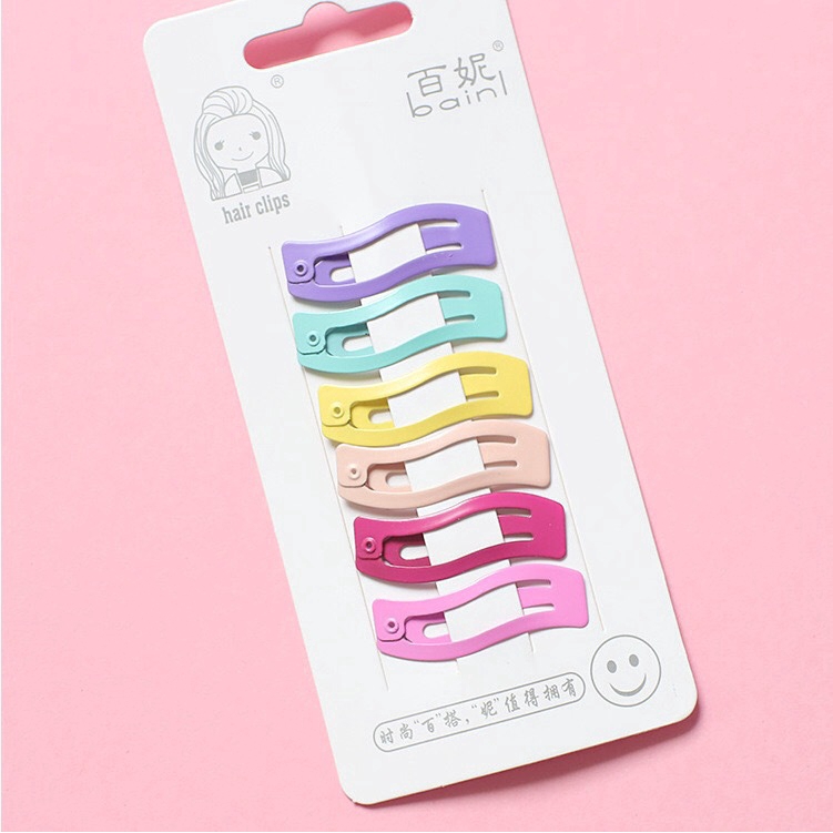 Set 6 Kẹp Tóc BB Màu Kẹo Thời Trang Dành Cho Nữ