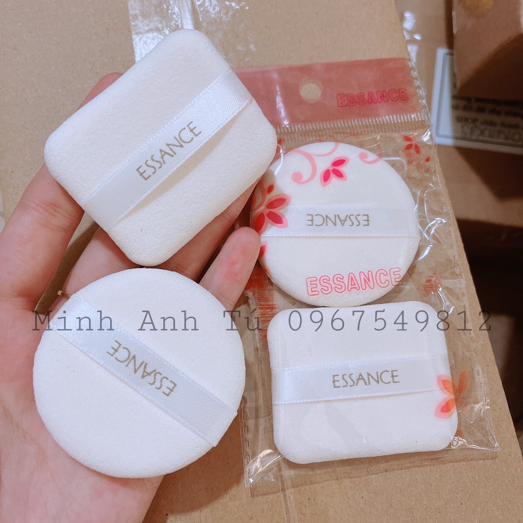 Sét Bông Đánh Phấn Đôi Essance Mềm Mịn, Bông Phấn Kê Tay [Tròn + Vuông]
