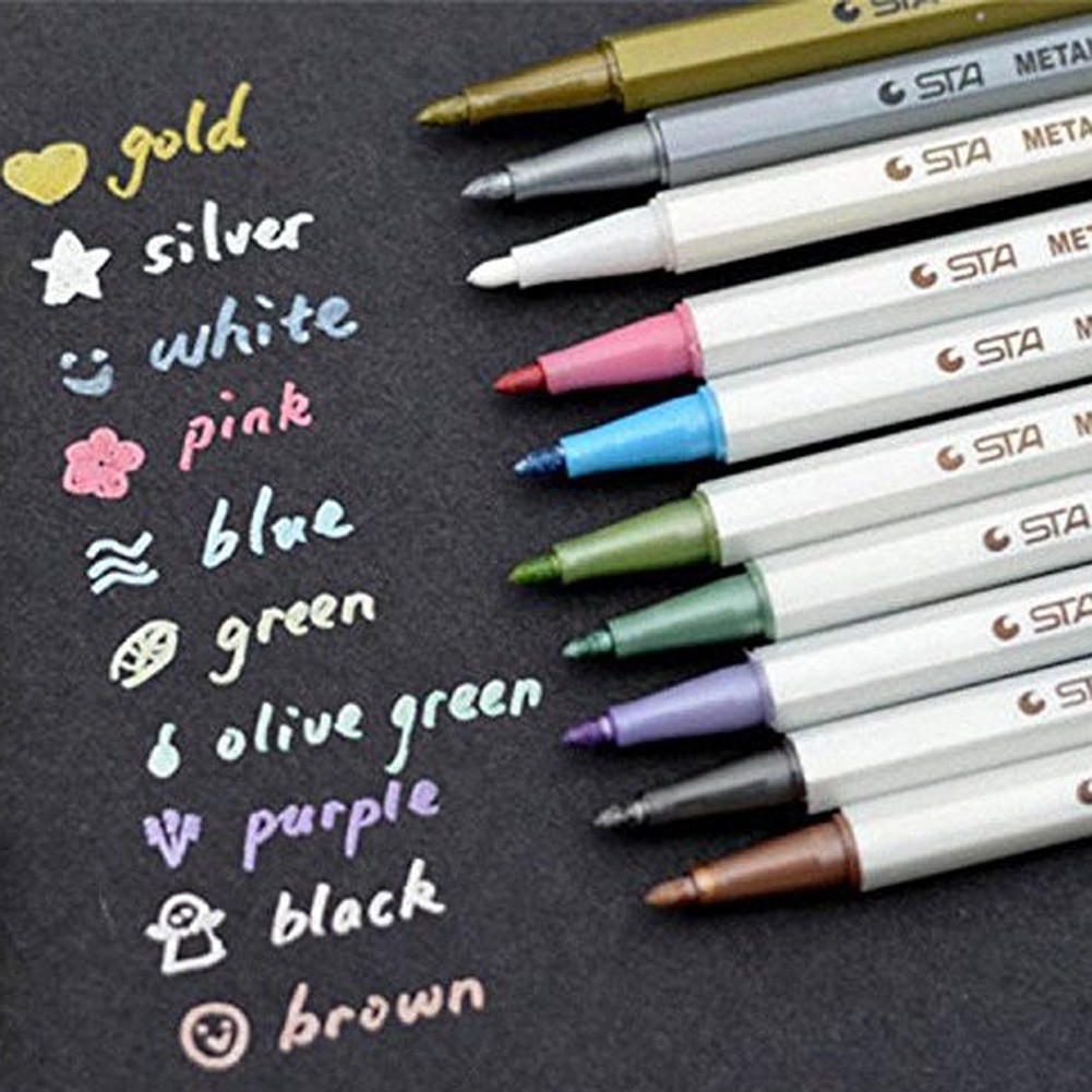 Bút Mực Nước Nhiều Màu Dùng Để Trang Trí Thiệp Sổ Tay / Nhật Ký