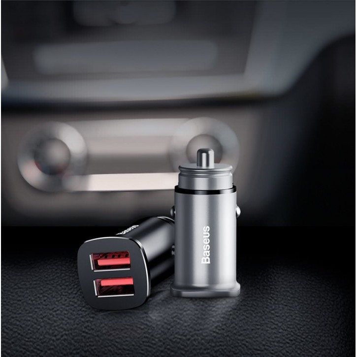 CHÍNH HÃNG Tẩu sạc ô tô, xe hơi nhãn hiệu BASEUS CCALL-DS tích hợp 2 cổng USB sạc nhanh 30W Quick Charge 3.0 {BẢO HÀNH