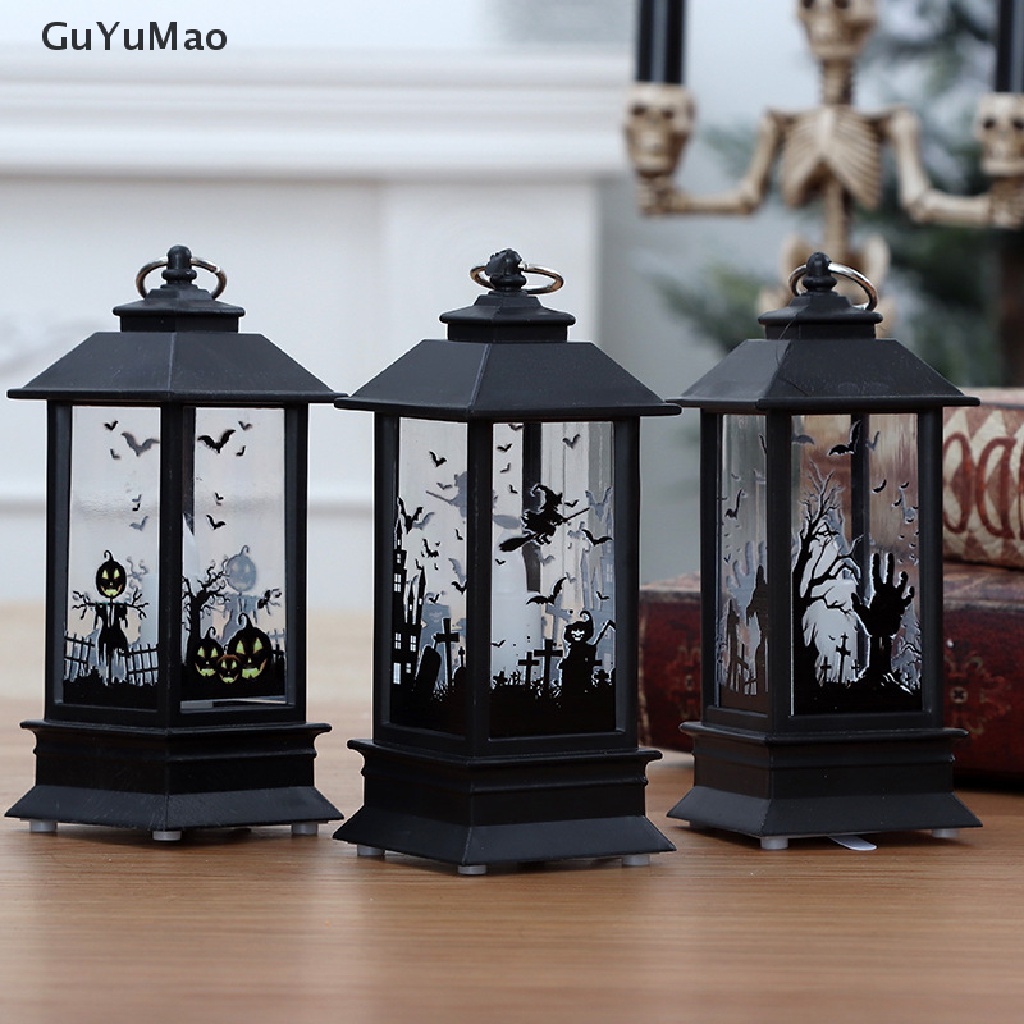 Đèn bóng led hình bí ngô lâu đài cổ điển treo trang trí tiệc halloween
