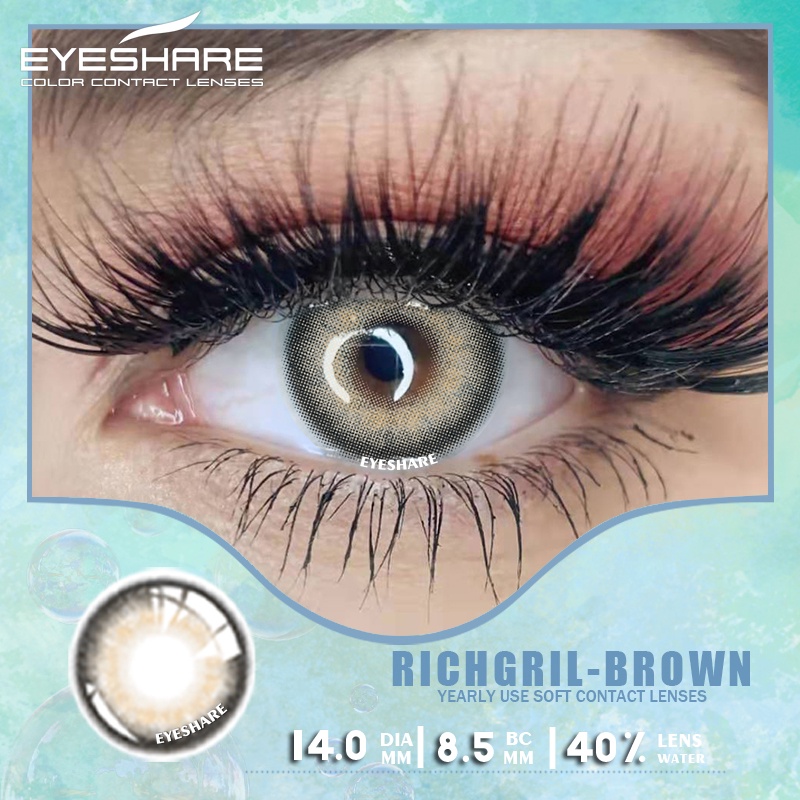 Cặp kính áp tròng EYESHARE nhiều màu sắc xinh xắn tùy chọn