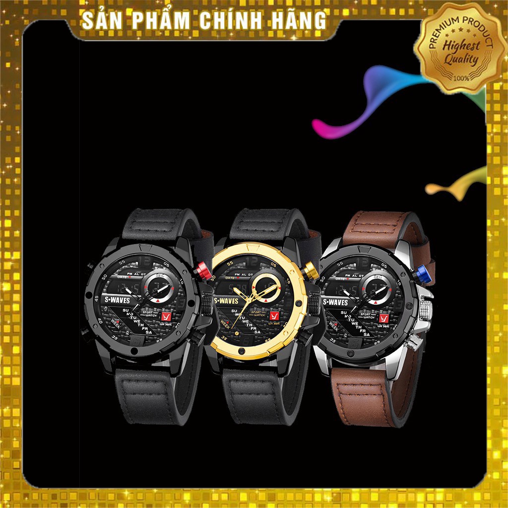Đồng Hồ Nam SWAVE Máy Nhật - Đồng Hồ Thể Thao Siêu Bền Bỉ Chính Xác, Dây Da Cao Cấp, Mặt Kính Sapphire, Chống nước,... | BigBuy360 - bigbuy360.vn