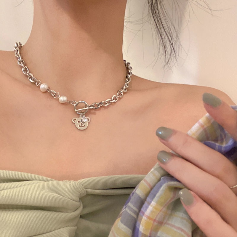 New Hip-Hop Style Pearl Necklace Drinking Milk Tea with Pearls New 2021