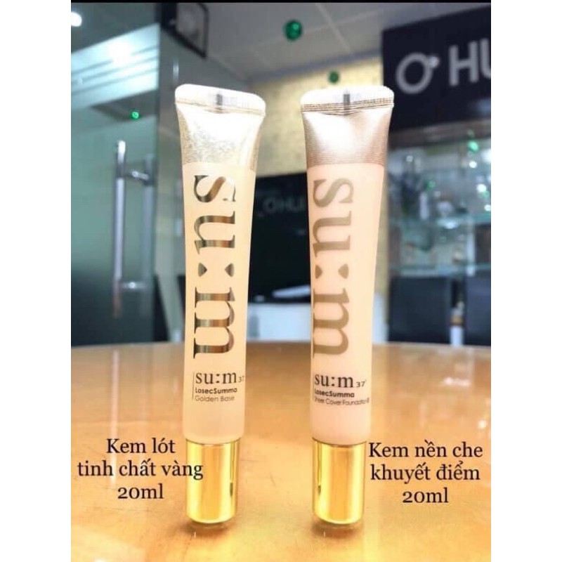 Kem nền make up cao cấp che khuyết điểm trắng hồng da Su:m37 Losecsumma Sheer Cover Foundation 20ml/ Ohui công ty chính